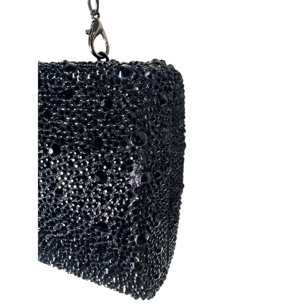 Jewel Black Beaded Cocktail Purse Sz 7.5"x4.5" - Picture 5 of 7